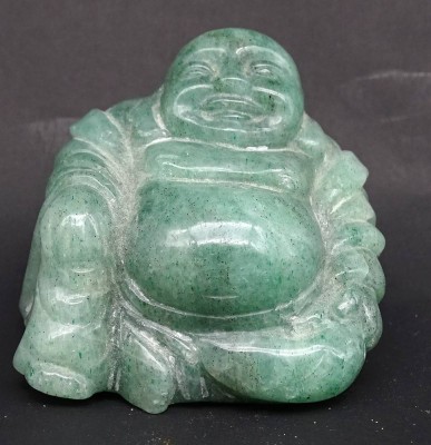 Auktion <br>Kleiner sitzender Buddha aus Stein ( Jade ) ? H. 4,5 cm B. 6 cm [1]