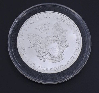 Auktion <br>One Dollar 2008 USA 1 Oz Finesilver , in Kapsel [1]