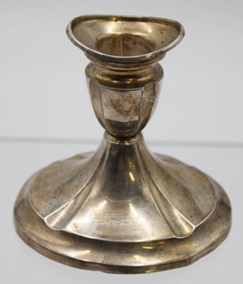 Auktion <br>Leuchter, Sterling, Copenhagen, 1939, gefüllter Stand, div. Druckstellen u. Altersspuren, ca. 209gr., H-10cm. [1]