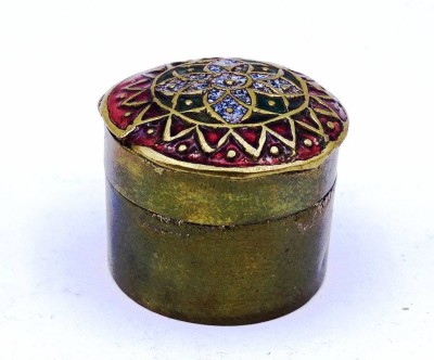 Auktion <br>kleine Pillendose aus Messing Orientalisch emailliert Ø 2,5 cm H. 2,2 cm [1]