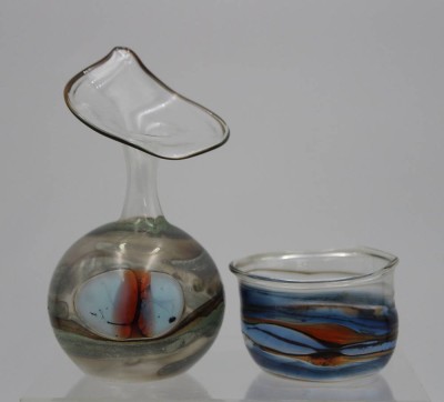 Auktion <br>Vase und Schale, wohl 1970er Jahre, Pavel Molnár, Tschechien, ca. H-13cm und 4,7cm. [1]