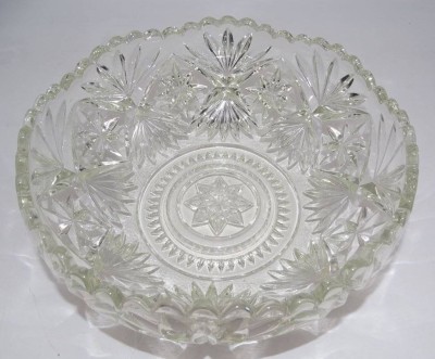 Auktion 344<br>grosse Presskristall-Schale, H-11 cm, D-25 cm [1]