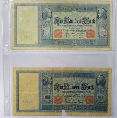 Auktion 344<br>2x Einhundert Mark 1910, Reichsbanknoten [1]