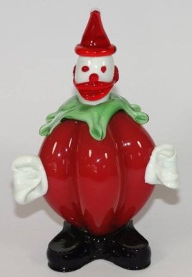 Auktion 344<br>Murano Clown, an Kragen 2x bestossen, H-16 cm [1]