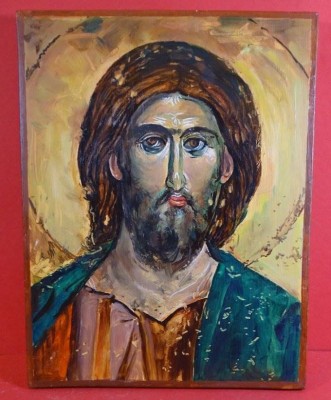 Auktion 354<br>Ikone auf Holz , Christus, 28x22 cm [1]