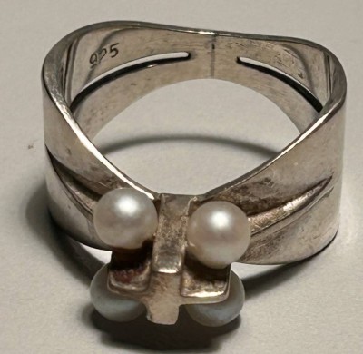 Auktion 349<br>Silberring-925- mit vier Perlchen, RG 53, 5 gr. [1]