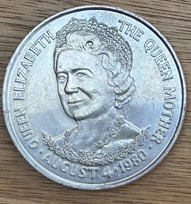 Auktion 345<br>25  Pence-Elizabeth II Queen Muther, 4. Aug. 1980, Tristan da Cunha, Silber-925-, 25,5 gr [1]