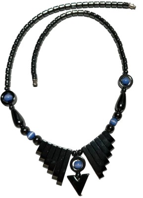 Auktion 346<br>Hämatid Collier mit blauen Kugel-Steinen, L-47 cm, ca. 50gr. [1]