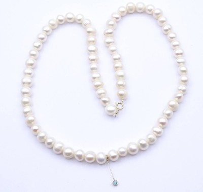 Auktion 349<br>Perlen Halskette mit GG Verschluss 14K und Diamant 0,08ct., L. 46cm, 32,8g. [1]