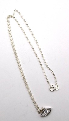 Auktion 349<br>Halskette, 925er Silber mit kl. Anhänger, dieser mit klarem Stein, 1,9gr., L-40cm Anh. L-1cm. [1]