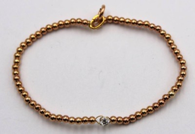 Auktion 349<br>vergoldetes Armband mit kl. Diamant (0,14ct), ca. L-8cm. [1]
