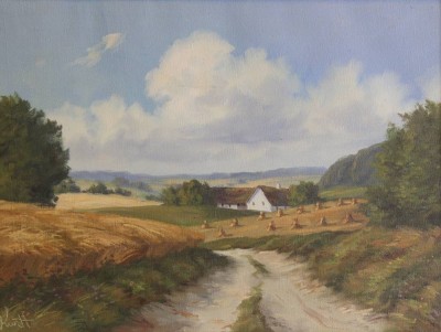 Auktion 347<br>Kurt HAUGAARD (1952), Landschaft, Öl/Leinen, gerahmt, RG 44 x 54cm. [1]