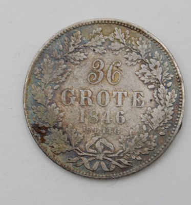 Auktion 347<br>36 Grote 1846, Bremen, 8,5gr., D-3cm, Altersspuren [1]