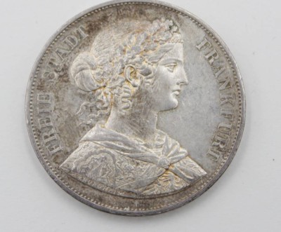 Auktion 347<br>2 Vereinsthaler 1866, Freie Stadt Fankfurt, 36,9gr., D-4,1cm. [1]