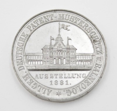 Auktion 347<br>Erinnerungsmedaille, Frankfurt a.M., 1881, Silber, 18gr., D-3,9cm. [1]