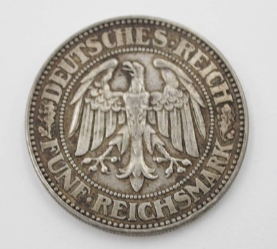 Auktion 347<br>Fünf Reichsmark, 1927, A, 24,9gr., D-3,6cm [1]