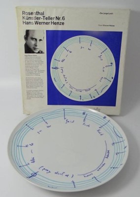 Auktion 347<br>Rosenthal Künstlerteller Nr. 6 in OVP, Hans Werner Henze,D-26 cm, limitiert [1]