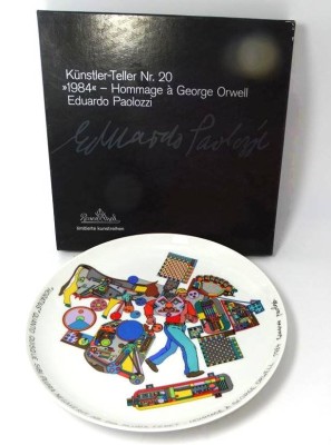 Auktion 347<br>Rosenthal Künstlerteller Nr. 20 in OVP,  Eduardo Paolozzi, D-26 cm, limitiert [1]