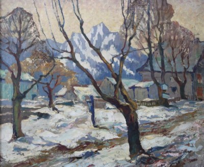 Auktion 347<br>Gerhard GRAF (1883-1960), Winterlandschaft, Öl/Leinwand, gerahmt, RG 68 x 78cm. [1]