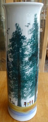 Auktion 347<br>hohe Vase, handbemalt, China, H-50 cm, wohl Unikat [1]
