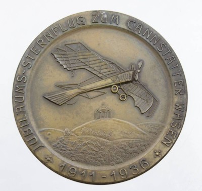 Auktion 347<br>Jubiläums-Sternflug zum Cannstatter Wasn 1911-1936, D-6cm, Bronze [1]