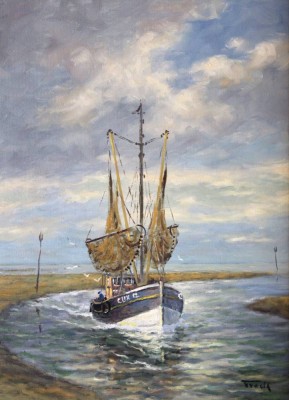 Auktion 347<br>Ernst TROCH (1925-1996), Fischkutter, Öl/Leinwand, gerahmt, RG 52 x 42cm. [1]