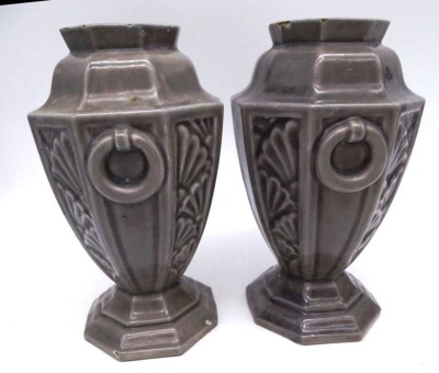 Auktion 347<br>Paar schwere Eisen-Vasen, emailliert, China, H-22 cm [1]