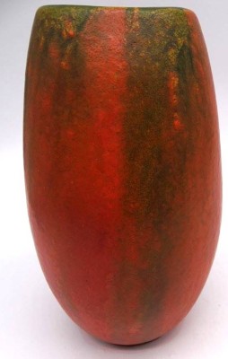 Auktion 348<br>rot/braune Vase, Bodennummer 854, H-21 cm, 50/60-er Jahre [1]