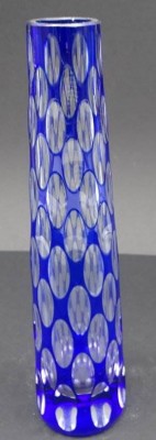 Auktion 348<br>schlanke Vase, blau/klar, H-20 cm [1]