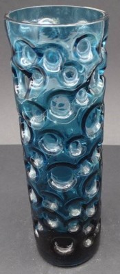 Auktion 348<br>Hirschberg Zylinder Vase, blau, H-20 cm, [1]