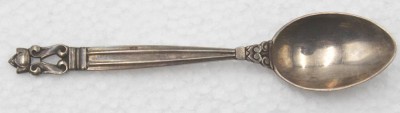 Auktion 348<br>Teelöffel, Georg Jensen, Sterling, Acorn, 20,3gr., L-12,5cm [1]