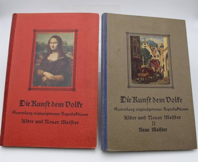 Auktion 348<br>2x Sammelalben für Künstlerkarten, Kunst dem Volke, 1. u. 2. Band [1]