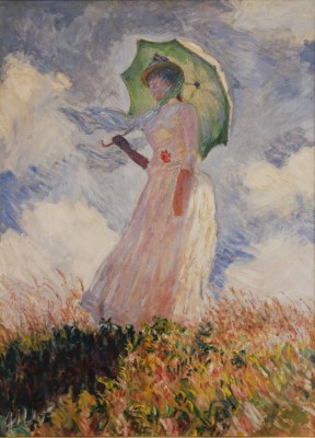 Auktion 348<br>Kunstdruck nach Monet, Frau mit Sonnenschirm, Original-Dietz-Giclée, anbei Zertifikast, gerahmt, RG 77 x 59cm [1]