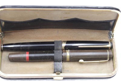 Auktion 348<br>Montblanc-Füller, Meisterstück  No. 14, Gebrauchsspuren, anbei wohl alter Bleistift, je in Etui [1]