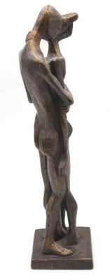 Auktion 348<br>hohe Figur, Liebespaar, Austin Prod. Inc., Kunstmasse bronziert, H-55cm [1]