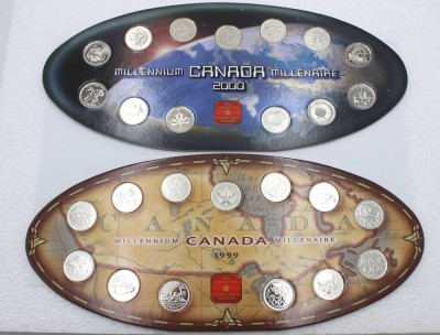 Auktion 348<br>2x Münzsätze, Canada., 1999 und 2000 [1]