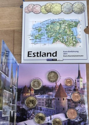 Auktion 349<br>Münzsatz Estland, Euro Einführung 1.1.2011, in Blister [1]