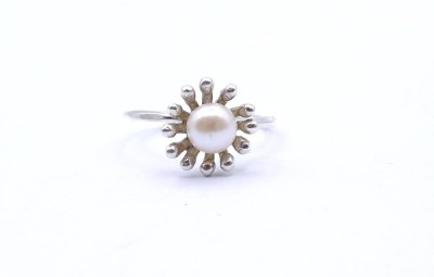 Auktion 349<br>Schmaler DUR Ring mit Perle, Silber 0.925, 2,0g., RG 55 [1]