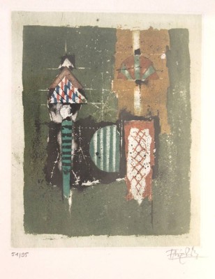 Auktion 349<br>Johnny FRIEDLAENDER (1912-1992), ohne Titel, Farbradierung, Nr. 51/95, ger./Glas, RG 41,5 x 31cm [1]