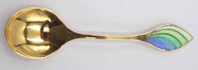 Auktion 349<br>Jahreslöffel 1984, Robbe & Berking, 925er Silber vergoldet, 27,4gr., L-13,1cm [1]