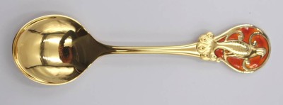 Auktion 349<br>Jahreslöffel 1992, Robbe & Berking, 925er Silber vergoldet, 35,7gr., L-13,4cm [1]