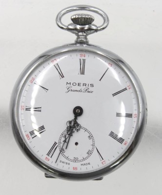 Auktion 349<br>Taschenuhr, Moeris Grand Prix, Handaufzug, Werk läuft, Sekunde fehlt, D-4cm [1]