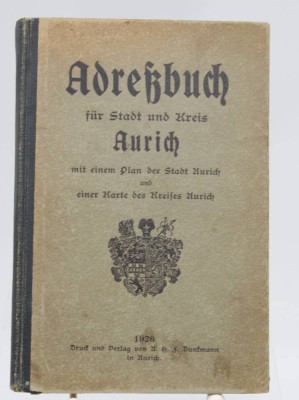 Auktion 349<br>Adreßbuch der Stadt Aurich von 1926, Altersspuren [1]