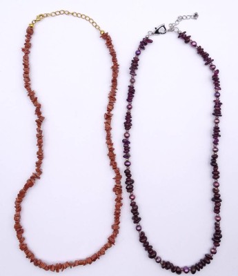Auktion 349<br>2 Halbedelstein Halsketten, silberfarbene Verschlüsse [1]