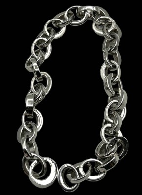 Auktion 349<br>massive, schwere Edelstahl-Halskette 