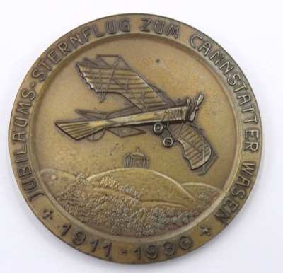 Auktion 349<br>Medaille, Jubiläums Sternflug zum Cannstatter Wasen 1911-1936, D-6cm [1]