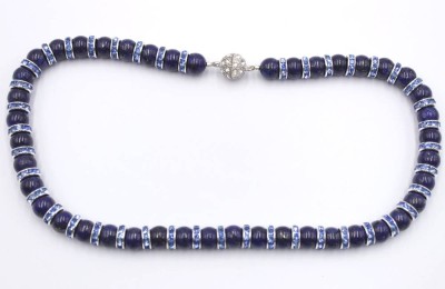 Auktion 349<br>Lapis-Halskette, Magnetschließe, ca. L-42cm [1]