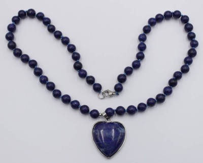 Auktion 349<br>Lapislazuli-Kette mit gr. Herzanhänger, L-52cm , Anh. L-4,5cm [1]