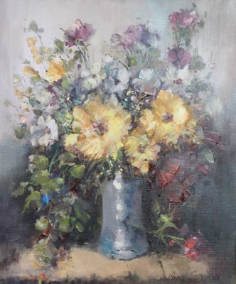 Auktion 349<br>Harry Spitter, Blumen in Vase, Öl/Leinwand, gerahmt, RG 71,5 x 61cm [1]