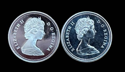 Auktion 349<br>2x Silber Canada Dollars, 1x 1973, 1x 1981, zus. 46,6 gr [1]